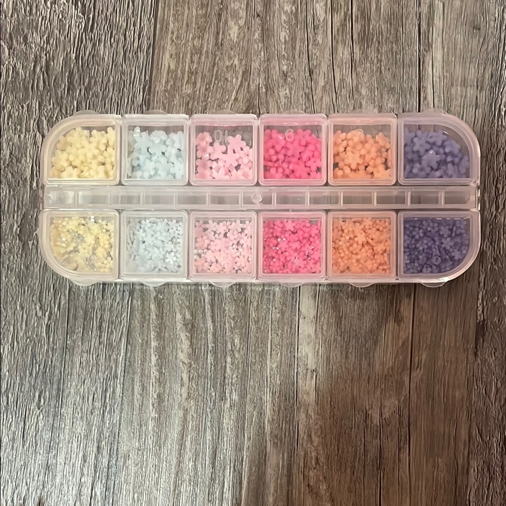 Colorful Flower Nail Charm Set